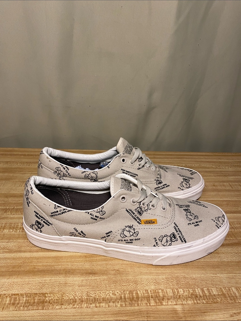 Era VansWorldCode  Keep Earth Clean Low Top Canvas Shoes Oatmeal Mens 11